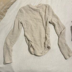 Cream Long Sleeve with ruched sides